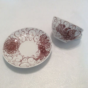 St Petersburg Coffee Cup & Saucer Peacock Bird